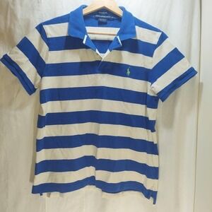Ralph Lauren Sport Classic Fit Blue/White Striped Polo, Large